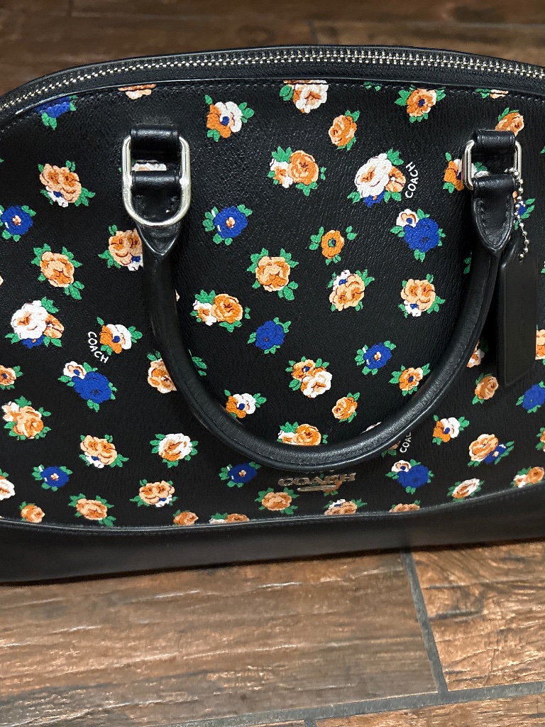 Coach Black Flowered Crossbody Bag